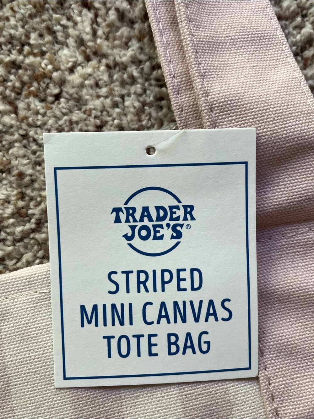 Trader Joe's Pink Striped Canvas Tote - Picture 3 of 3